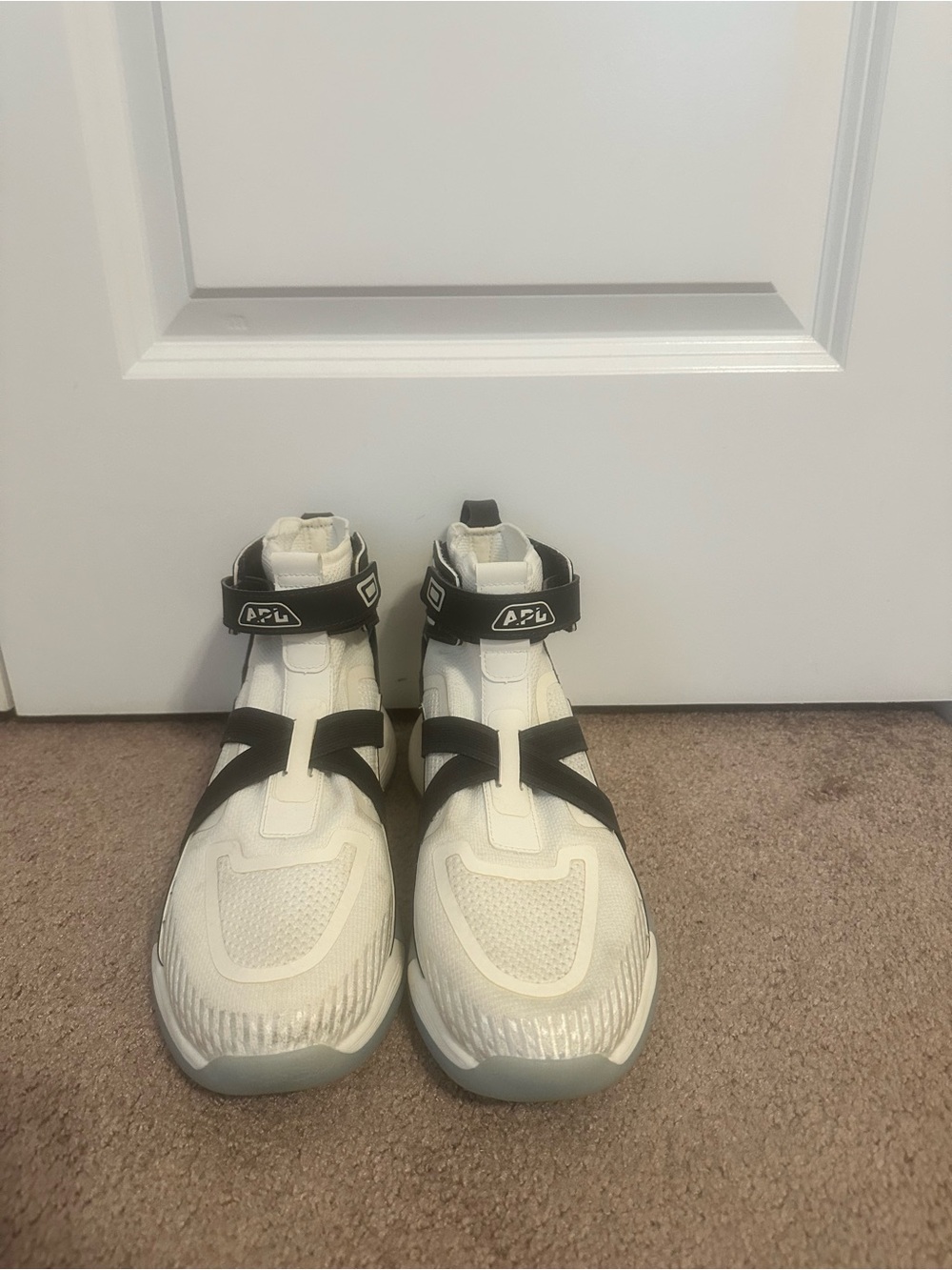 APL Kids White and Black High-Top Sneakers with Strap